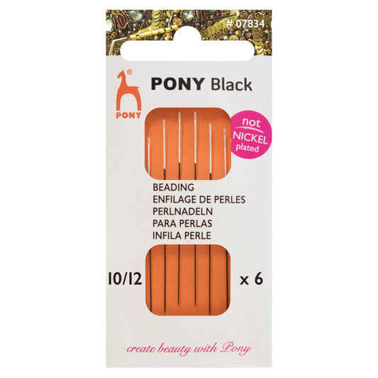 Pony Black Beading Needles 10/12